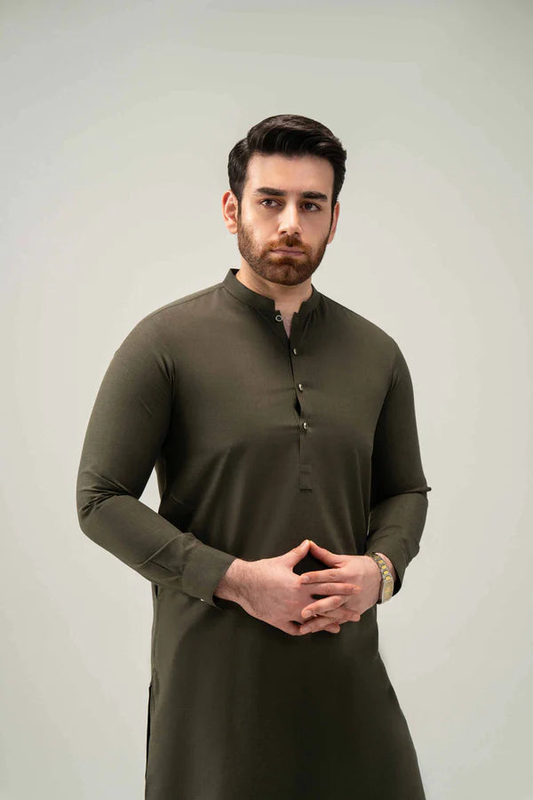 Premium Wash & Wear Olive Green